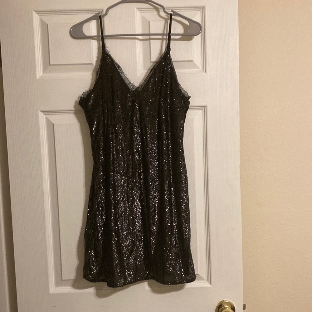 H&M size 12 sequined little black dress